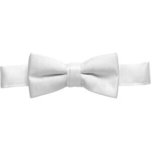 HOLD'EM Bow Tie Boys and Baby Satin Solid Color Adjustable Pre-tied - White